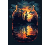 5D Diamond Art Kits Adults Sunset Diamond Painting, DIY Paint by Numbers Forest, Cross Stitch Kits for Adults, Full Drill Crystal Art Mosaic Picture, Painting for Home Wall Decor Gifts 24x32 in A-3322