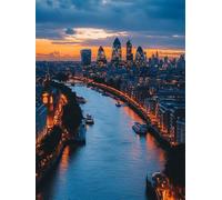 5D Diamond Art Kits Adults Thames River Diamond Painting, DIY Paint by Numbers City, Cross Stitch Kits for Adults, Full Drill Crystal Art Mosaic Picture, Painting for Room Decor Gifts 16x24in zyf-1936