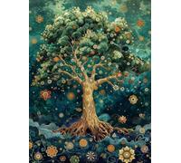 5D Diamond Art Kits Adults Tree Diamond Painting, DIY Paint by Numbers Flower, Cross Stitch Kits for Adults, Full Drill Crystal Art Mosaic Picture, Painting for Home Wall Decor Gifts 40x52 in A-5832