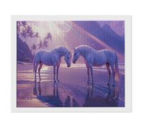 5D Diamond Art Kits, Beach Horse Diamond Painting for Adults Beginners, Round Full Drill Paint with Diamonds Pictures Gem Art Painting Embroidery Kits DIY Home Crafts Kit Gifts 40x60cm/16x24in O-312