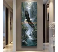 5D Diamond Art Kits for Adults and Beginners - Full Drill Eagle Diamond Painting for Wall Decor, Relaxing Paint by Numbers Kits, DIY Gem Art Dots Craft for Home Decor (River 70x210 cm/27.5x87.7 in)