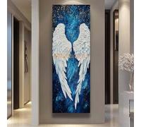 5D Diamond Art Kits for Adults and Beginners - Full Drill Wing Diamond Painting for Wall Decor, Relaxing Paint by Numbers Kits, DIY Gem Art Dots Craft for Home Decor (Feather 20x60 cm/7.8x23.6 in)