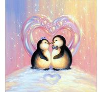 5D Diamond Art Kits for Adults and Kids Love Penguin Diamond Painting by Number Kit Full Drill Round Crystal Rhinestone Picture Arts Craft Gift Indoor Decoration 11.8x11.8 inch