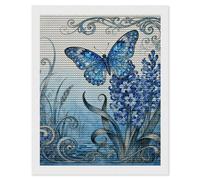 5D Diamond Art Kits for Adults Beginners DIY Butterfly Hyacinth Cluster Full Drill Diamond Painting Gem Art Kits Round Diamonds Dots Kit Paint by Numbers for Crafts Gift Home Wall Decor 16x20