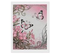 5D Diamond Art Kits for Adults Beginners DIY Butterfly Oleander Cluster Full Drill Diamond Painting Gem Art Kits Round Diamonds Dots Kit Paint by Numbers for Crafts Gift Home Wall Decor 12x16
