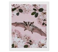 5D Diamond Art Kits for Adults Beginners DIY Sugar Glider over Cherry Blossoms Full Drill Diamond Painting Gem Art Kits Round Diamonds Dots Kit Paint by Numbers for Crafts Gift Home Wall Decor 16"x