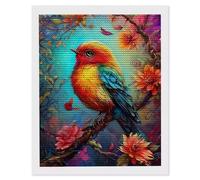 5D Diamond Art Kits for Adults, DIY Diamond Painting Bird Flower, Full Drill Arts and Crafts Painting, Crystal Rhinestone Embroidery Cross Stitch, Home Wall Decor, Gifts for Women, 16 x 20inch a-800