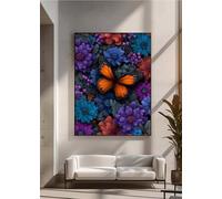 5D Diamond Art Kits for Adults, DIY Diamond Painting Butterfly, Flower, Full Drill Arts and Crafts Painting, Crystal Rhinestone Embroidery Cross Stitch, Home Wall Decor, Gifts 60x80 cm PjY1196 0-D