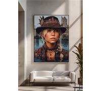 5D Diamond Art Kits for Adults, DIY Diamond Painting Feather, Woman, Full Drill Arts and Crafts Painting, Crystal Rhinestone Embroidery Cross Stitch, Home Wall Decor, Gifts 24x32inch PjY6536 1-5