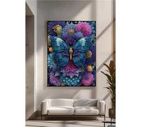 5D Diamond Art Kits for Adults, DIY Diamond Painting Flower, Butterfly, Full Drill Arts and Crafts Painting, Crystal Rhinestone Embroidery Cross Stitch, Home Wall Decor, Gifts 32x43inch PjY6018 R-I