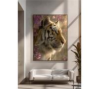 5D Diamond Art Kits for Adults, DIY Diamond Painting Flower, Tiger, Full Drill Arts and Crafts Painting, Crystal Rhinestone Embroidery Cross Stitch, Home Wall Decor, Gifts 8x12 in PjY2062 U-N