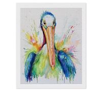 5D Diamond Art Kits for Adults, DIY Diamond Painting Pelican, Full Drill Arts and Crafts Painting, Crystal Rhinestone Embroidery Cross Stitch, Home Wall Decoration, Gifts for Women, 12 x 16inch a-1032