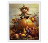 5D Diamond Art Kits for Adults, DIY Diamond Painting Pumpkin Scarecrow, Full Drill Gem Art Painting, Crystal Rhinestone Embroidery Cross Stitch, Home Wall Decor, Gifts for Women, 32 x 40inch a-796