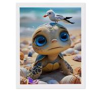 5D Diamond Art Kits for Adults, DIY Diamond Painting Seagull Turtle, Full Drill Arts and Crafts Painting, Crystal Rhinestone Embroidery Cross Stitch, Home Wall Decor, Gifts for Women, 20 x 28inch a296