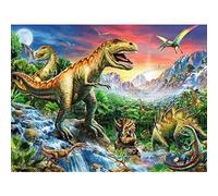 5D Diamond Art Kits for Adults Kids, Jurassic Park Tyrannosaurus Rex Dinosaur Full Drill Paint with Diamonds, Wall Painting for Living Room Diamond Cross Stitch Arts for Home Decor 11.8x15.7"