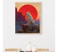 5D Diamond Art Kits for Adults Large Size, Animal Wolf Diamond Painting Kits for Adults, DIY Full Drill Crystal Rhinestone Gem Art Craft, Home Wall Room Decor, Gifts for Women 20 x 28 Inch PjY7537 T-W