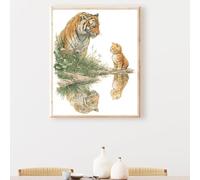5D Diamond Art Kits for Adults Large Size, Cat Tiger Diamond Painting Kits for Adults, DIY Full Drill Crystal Rhinestone Gem Art Craft, Home Wall Room Decor, Gifts for Women 36 x 48 Inch PjY7417 J-6