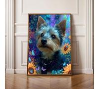 5D Diamond Art Kits for Adults Large Size, Dog Flower Diamond Painting Kits for Adults, DIY Square Full Drill Crystal Rhinestone Gem Art Craft, Home Wall Room Decor Gifts 28x38 Inch PjY12389 4-M