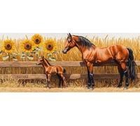 5D Diamond Art Kits for Adults Large Size, Farm Horse Diamond Painting Kits for Adults, DIY Square Full Drill Crystal Rhinestone Gem Art Craft Kits, Home Wall Room Decor, Gifts Women 40x92 Inch Z-563