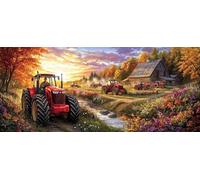 5D Diamond Art Kits for Adults Large Size, Farm Tractor Diamond Painting Kits for Adults, DIY Square Full Drill Crystal Rhinestone Gem Art Craft Kits, Home Wall Room Decor Gifts 28x64 Inch Z-566
