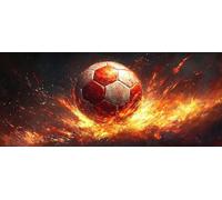 5D Diamond Art Kits for Adults Large Size, Flame Basketball Diamond Painting Kits for Adults, DIY Square Full Drill Crystal Rhinestone Gem Art Craft Kits, Home Wall Room Decor Gifts 36x84 Inch Z402