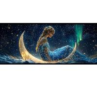 5D Diamond Art Kits for Adults Large Size, Goddess of The Moon Diamond Painting Kits for Adults, DIY Square Full Drill Crystal Rhinestone Gem Art Craft Kits, Home Wall Room Decor 16x36 Inch Z-898