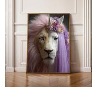 5D Diamond Art Kits for Adults Large Size, Lion Flower Diamond Painting Kits for Adults, DIY Square Full Drill Crystal Rhinestone Gem Art Craft, Home Wall Room Decor Gifts 40x80in PjY14393 5-L