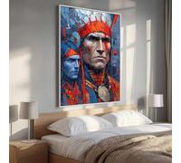 5D Diamond Art Kits for Adults Large Size, Man Indian Diamond Painting Kits for Adults, DIY Square Full Drill Crystal Rhinestone Gem Art Craft, Home Wall Room Decor, Gifts 50x70cm PjY5414 K-Z