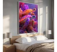 5D Diamond Art Kits for Adults Large Size, Sea Turtle Animal Diamond Painting Kits for Adults, DIY Square Full Drill Crystal Rhinestone Gem Art Craft, Home Wall Room Decor 36x48 Inch PjY2336 2-8