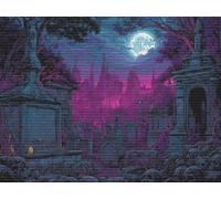 5D Diamond Art kits Halloween Landscape Diamond Painting Kits Adults kids, DIY Full Drill Crystal Rhinestone Cross Stitch Embroidery Painting Pictures Arts Craft Home Wall Decor Gifts 30x40cm B-929