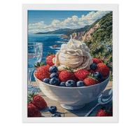5D Diamond Art Kits, Ice Cream Diamond Painting for Adults Beginners, Round Full Drill Paint with Diamonds Pictures Gem Art Painting Embroidery Kits DIY Home Crafts Kit Gifts 60x90cm/24x36in O-44