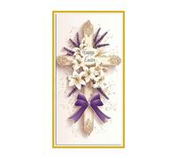 5D Diamond Art Kits, Large Full Drill Cross Lily Diamond Painting for Adults Beginners, Round Diamonds Gem Art Painting Mosaic Kits DIY Crafts Kit for Home Wall Room Decoration, Gifts 90x180cm u-666