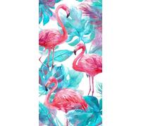 5D Diamond Art Kits, Large Full Drill Diamond Painting for Adults Beginners, Flamingo Round Paint with Diamonds Pictures Gem Art Painting Embroidery Kits DIY Home Crafts Kit Gifts 28x56 inch Q-501