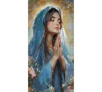 5D Diamond Art Kits, Large Full Drill Diamond Painting for Adults Beginners, Holy Mother Round Paint with Diamonds Pictures Gem Art Painting Embroidery Kits DIY Home Crafts Kit Gifts 24x48 inch Q-885