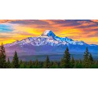 5D Diamond Art Kits, Large Full Drill Diamond Painting for Adults Beginners, The Washington Mountains Round Paint with Diamonds Pictures Gem Art Painting Embroidery Kits DIY Crafts Kit 28x56 inch Q493