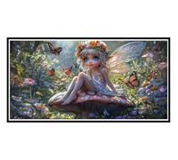 5D Diamond Art Kits, Large Full Drill Elf Fairy Diamond Painting for Adults Beginners, Round Diamonds Gem Art Painting Mosaic Kits DIY Crafts Kit for Home Wall Room Decoration, Gifts 80x160cm u-374