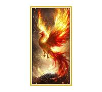 5D Diamond Art Kits, Large Full Drill Fire Phoenix Diamond Painting for Adults Beginners, Round Diamonds Gem Art Painting Mosaic Kits DIY Crafts Kit for Home Wall Room Decoration, Gifts 30x60cm u-351