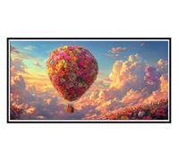 5D Diamond Art Kits, Large Full Drill Hot Air Balloon Diamond Painting for Adults Beginners, Round Diamonds Gem Art Painting Mosaic Kits DIY Crafts Kit for Home Wall Room Decoration 50x100cm u-587