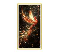5D Diamond Art Kits, Large Full Drill Phoenix Diamond Painting for Adults Beginners, Round Diamonds Gem Art Painting Mosaic Kits DIY Crafts Kit for Home Wall Room Decoration, Gifts 90x180cm u-187