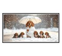 5D Diamond Art Kits, Large Full Drill Winter Dog Diamond Painting for Adults Beginners, Round Diamonds Gem Art Painting Mosaic Kits DIY Crafts Kit for Home Wall Room Decoration, Gifts 90x180cm u-103