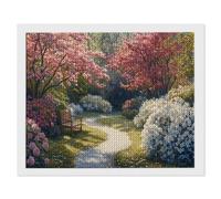 5D Diamond Art Kits, Monet'S Garden Diamond Painting for Adults Beginners, Round Full Drill Paint with Diamonds Pictures Gem Art Painting Embroidery Kits DIY Home Decor Gifts 80x120cm/32x48in O-668