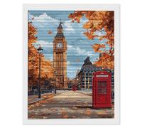5D Diamond Art Kits, The Big Ben In London Diamond Painting for Adults Beginners, Round Full Drill Paint with Diamonds Pictures Gem Art Painting Embroidery Kits DIY Home Decor 50x75cm/20x30in O-589