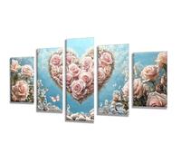 5D Diamond Art Love Rose Diamond Painting Kits for Adults 5 Pack, DIY Crystal Art Cross Stitch Diamonds Pictures for Kids, Hobbies for Adults Women Mosaic Kit, Home Decor 200x120cm/80x48in q-770
