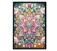 5D Diamond Art Notebook for Adults, A5 No-Line 50 Pages, Partial & Special Shaped Diamonds, Mandala, DIY Diamond Art Kits, Dots Painting Journal, Accessories Gift Box for Crafts Projects