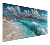5D Diamond Art Ocean Waves, Diamond Painting for Adults Landscape, Square Full Drill Crystal Art Kits for Adults Beginners, DIY Cross Stitch Painting Embroidery Crafts Kits, Gifts, 80x40in 6-9558