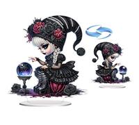 5D Diamond Art Ornaments Kits Halloween Fairy, DIY Diamond Art Painting Black Witch Ornament, Halloween Diamond Art Painting Tabletop Home Office Decor-Black Witch1