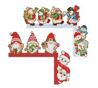 5D Diamond Art Painting Door Frame Decoration Christmas Diamond Art Christmas Elk Santa Claus Creative Door Corner Decoration Diamond Art Gifts Door Decoration for Christmas -2 Pieces