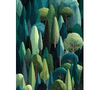 5D Diamond Art Painting Kit, DIY Diamond Painting Kits for Adults Kids Pictures, Dimond Rhinestone Crystal Embroidery Cross Stitch Arts Crafts, Children Wall Decoration Abstract Forest 100x130cm A-101