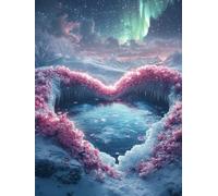 5D Diamond Art Painting Kit, DIY Diamond Painting Kits for Adults Kids Pictures, Dimond Rhinestone Crystal Embroidery Cross Stitch Arts Crafts, Children Home Wall Decoration Love Aurora 20x30cm A-9