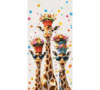 5D Diamond Art Painting Kit, Giraffe Diamond Painting Kits for Adults Kids, DIY Full Drill Crystal Gem Art Paintings Embroidery Mosaic Kits, for Christmas Home Room Decor, Gifts for Girl 16x32in E-874
